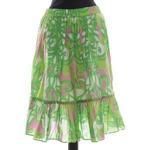 Lilly Pulitzer Cotton Ruffle Full Print Skirt